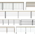 Modern Fence Railing Design Options Featuring Different Styles and Materials 3d model