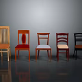 Assorted Style Wooden Furniture Chairs With Diverse Backrest Designs And Colors