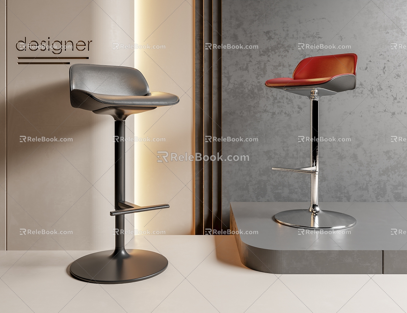 Modern Bar Chair 3d model