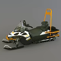 Lynx Black White Snowmobile Sports Equipment with Yellow Accents Seat Handlebars and Track System