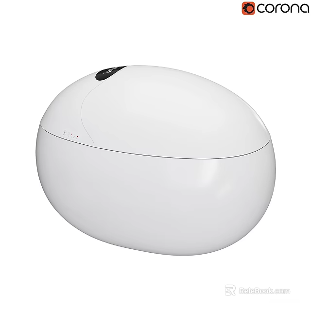 Modern White Round Toilet With Sleek Design And Smart Sensor Features 3d model