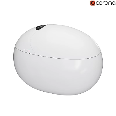 Modern White Round Toilet With Sleek Design And Smart Sensor Features 3d model