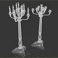 Floor Standing Classic Candelabra With Multiple Candle Branches And Sturdy Base 3d model