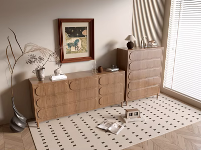 Modern Wood Grain Cabinet Simple Style Cabinet Whole Cabinet Sideboard Balcony Cabinet Storage Cabinet Entrance Cabinet 3d model