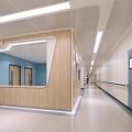 Modern Hospital Nurse Station Ward Corridor 3d model