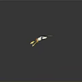 Detailed Pterosaur Creature Model With Blue White Wings And Flame Tail Design