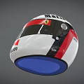Racing Helmet as Sports Equipment Featuring Marlboro and Ferrari Logos