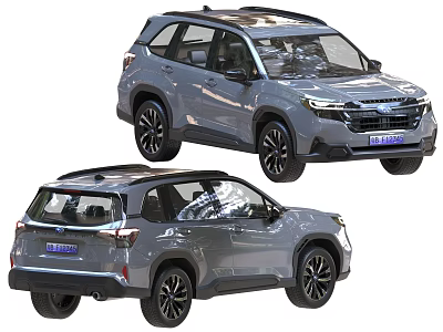 Gray SUV Car With Modern Exterior Design Front And Rear Views Sleek Body 3d model