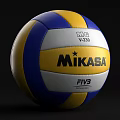 Professional Mikasa Volleyball with Blue Yellow White Panels FIVB Approved V200 Model