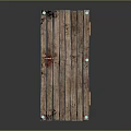 Rustic Wooden Plank Door Structure With Metal Fittings And Natural Wood Texture