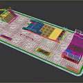 3D Skatepark Layout For Sports Fitness With Ramps Rails And Platforms Design