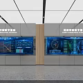 Technology Exhibition Hall Featuring Interactive Screens Information Charts And Modern Design