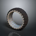 Tire Black Grid Design with Orange Inner Lines Modern Structure and Stylish Look