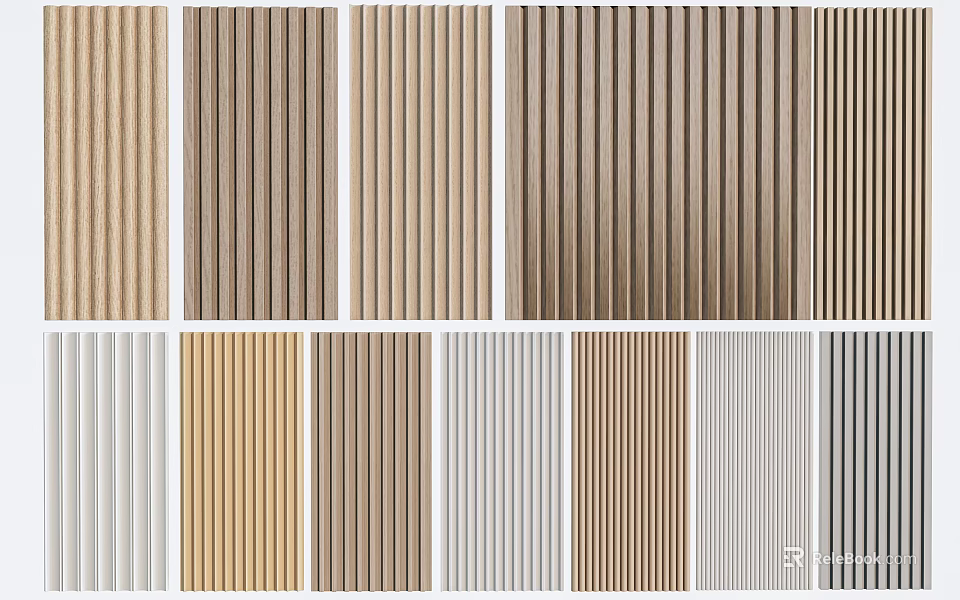 Modern Textured Wall Panels With Various Colors And Patterns For Interior Design 3d model 