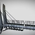 Steel Bridge Structure Featuring Tower Supports Cable Frameworks And Deck Sections 3d model