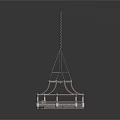 Modern Metal Swing Chair With Chain Suspension Grid Seat And Minimalist Design