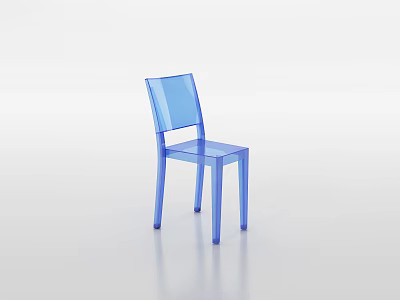 Blue Transparent Modern Leisure Chair with Clear Material Sleek Design for Home Decor 3d model