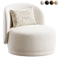 Beige Fabric Single Sofa With Stylish Patterned Cushion And Modern Design