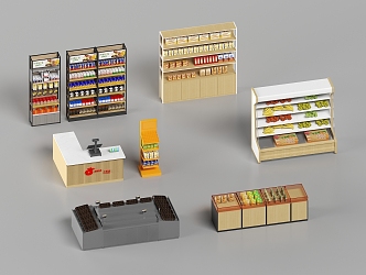 Modern Supermarket Snack House Shelf Supermarket Shelf 3d model