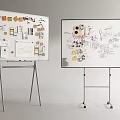 Modern Whiteboard Office Whiteboard Notes 3d model