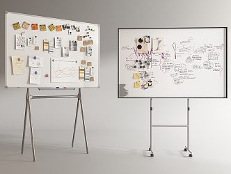 Modern Whiteboard Office Whiteboard Notes 3d model