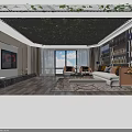 Tobacco and Liquor Store Interior With Wine Bottles Liquor Shelves And Green Ceiling Decor