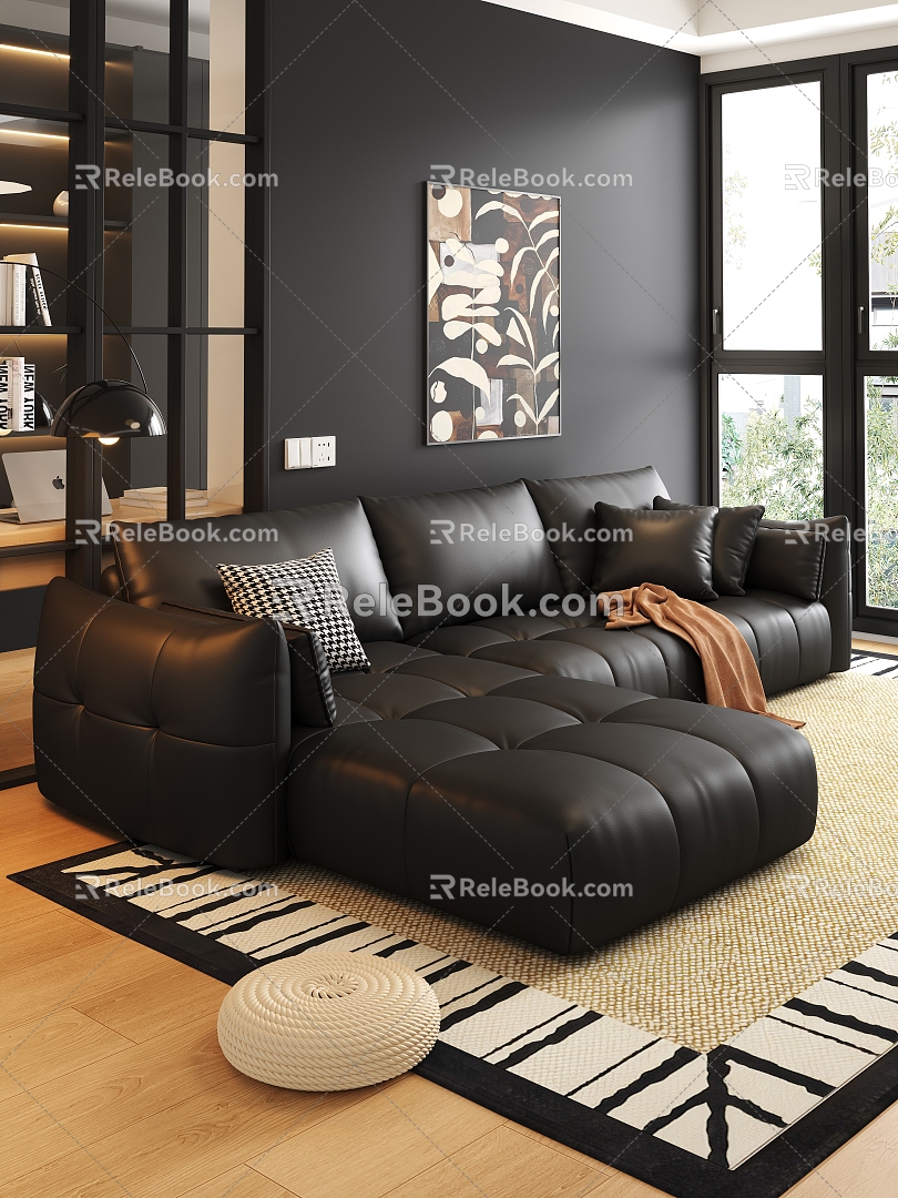 Mid-ancient style sofa coffee table combination 3d model