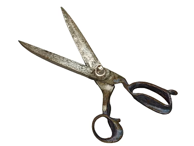 Old Vintage Hardware Tool Rustic Metal Scissors Classic Cutting Hand Tool 3d model