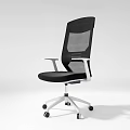 Modern Ergonomic Office Chair With Mesh Back White Armrests And Wheeled Base