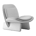 Modern Grey Upholstered Single Chair With Curved Back And Unique Leg Design