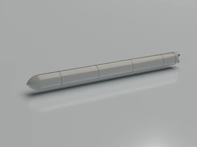 Silver Segmented Missile Weapon 3D Model Featuring Smooth Surface And Cylindrical Design 3d model