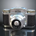 Vintage Electronic Camera Super Fexette Model With Silver Body And Black Leather