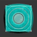 Green Decorative Cube Container With Lid Geometric Patterns And White Corners