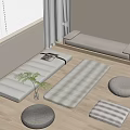 Modern Simple Carpet Square Carpet Square Carpet Fabric 3d model