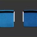 Modern Blue Upholstered Chairs With Metal Armrests And Star Shaped Base