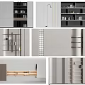 Bookcase Bookshelf Study Cabinet Decorative Cabinet Study Background Wall 3d model