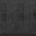 Modern Black Stone Wall Panels With LED Strip Lighting And Green Plant Decor