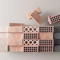 Various Building Bricks Featuring Perforated Hollow and Solid Structures Stacked Together 3d model