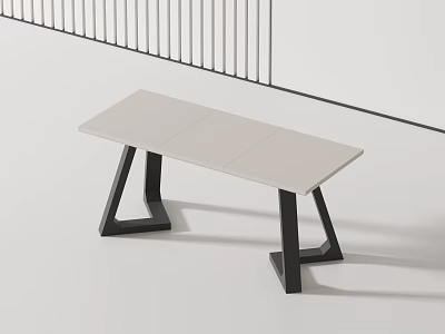 Modern Minimalist Table With White Top And Black Geometric Legs 3d model