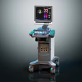 Modern Medical Ultrasound Machine With Digital Display Screen And Wheeled Cart Control Panel