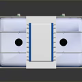 Stacked Industrial Plastic Containers With Pallet Base And Blue Top Structure