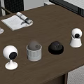 Small Daily Use Electrical Appliances with Various Designs on Wooden Table