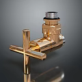 Stylish Golden Bathroom Faucet Accessory With Cross Handle And Connector