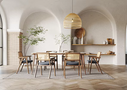 Quiet table and chair combination 3d model
