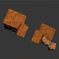Natural Wood And Stone Decorative Blocks With Rough Textured Surfaces For Construction