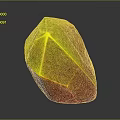 Colorful Polyhedral Gemstone With Yellow Red Gradient And Shiny Faceted Surface