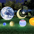Outdoor Lights with Earth Moon Sun and Planet Shapes for Garden Night Decoration