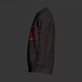Stylish Gray Sweater With Red V Shaped Design And White Trim 3d model