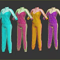 Stylish Blue Pink Yellow Purple Tracksuits With White Stripes Fashion Outfits