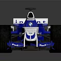 Blue And White Sauber Racing Car With Aerodynamic Design And Sponsor Logos